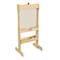 Flash Furniture Bright Beginnings Commercial Double Sided Wooden Free-Standing STEAM Easel, Storage Tray, Acrylic Paint Window - Holds Two Accessory Panels, Natural MK-ME03669-GG - alternate 1